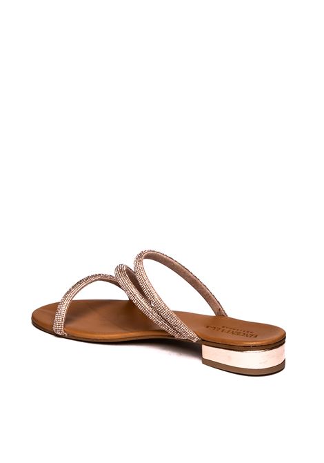 Champagne strass straps falt sandal VINCENT VEGA | PS208STRIP-CHAMPAGNE